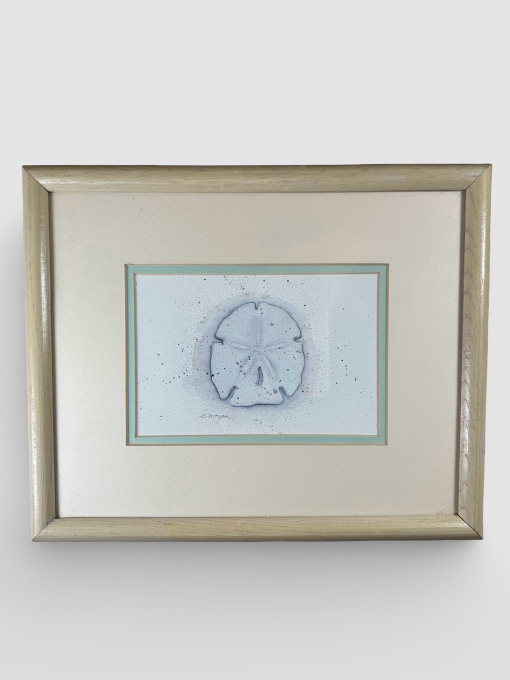 Vintage D. Morgan Framed Sand Dollar Art Print Coastal Beach Decor 8.5”x10.5”